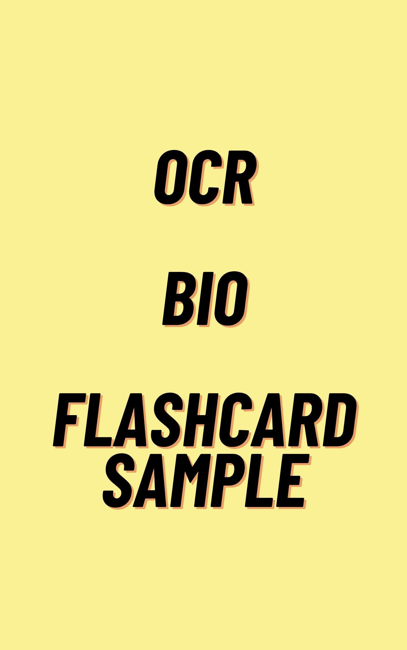 A-Level Biology flashcard sample - OCR