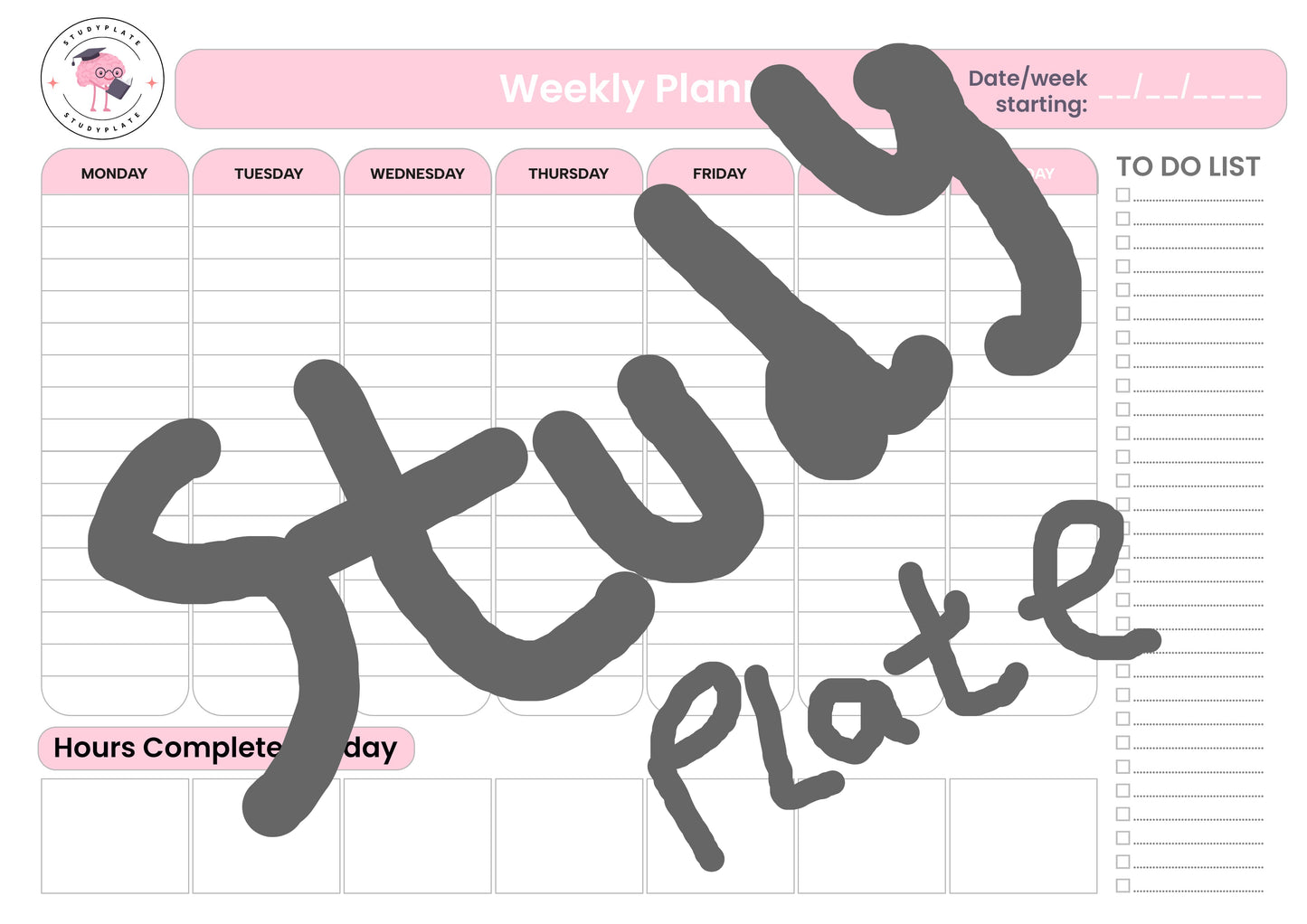 Weekly Planner and Revision Sheet