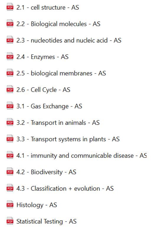 A-Level Biology A* Notes - OCR