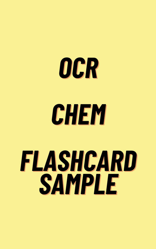 A-Level chemistry flashcard sample - OCR