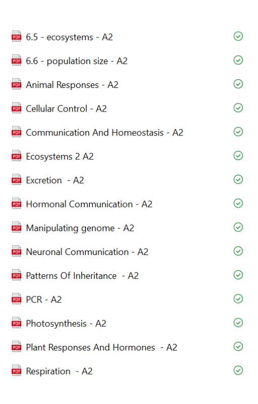 A-Level Biology A* Notes - OCR