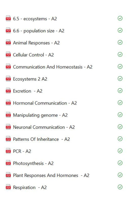 A-Level Biology A* Notes - OCR