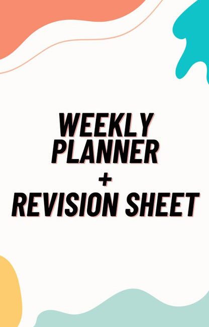 Weekly Planner and Revision Sheet